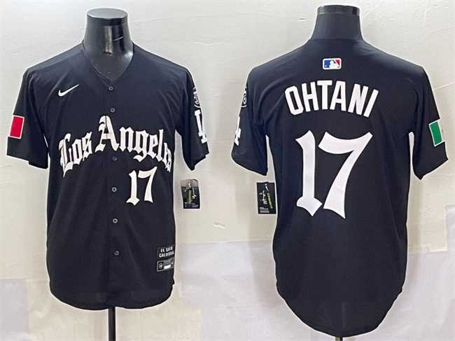 Men%27s Los Angeles Dodgers #17 Shohei Ohtani Black Mexico 2025 LA Gothic Style With Fernando Patch Vapor Premier Limited Stitched Jersey->los angeles dodgers->MLB Jersey